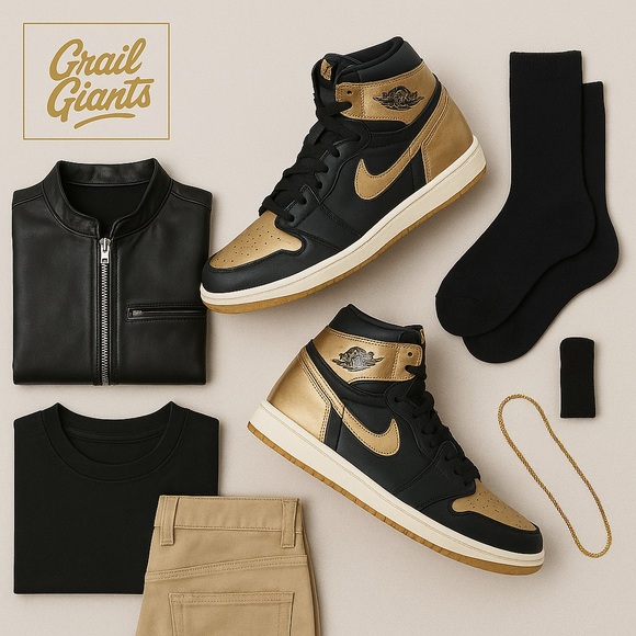 NIKE AIR JORDAN 1 High OG in Metallic Gold. SZ. 10M ** NEW WITH BOX ** - Picture 3 of 10